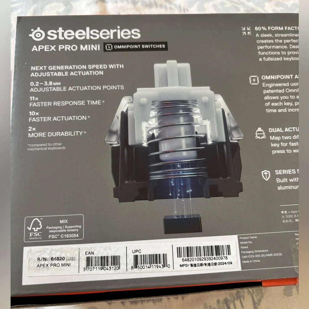SteelSeries Apex Pro Mini Gaming Keyboard - Black